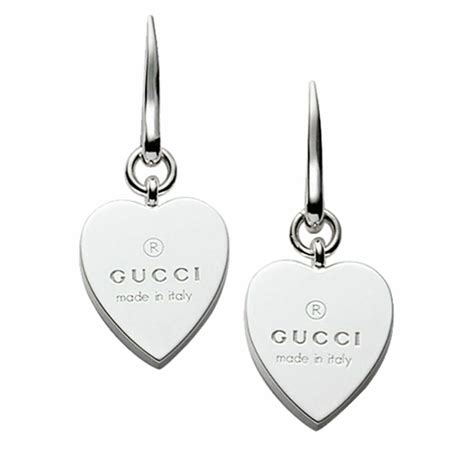 gucci silver heart earrings